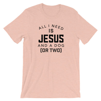 Jesus and a dog or two Unisex T-Shirt