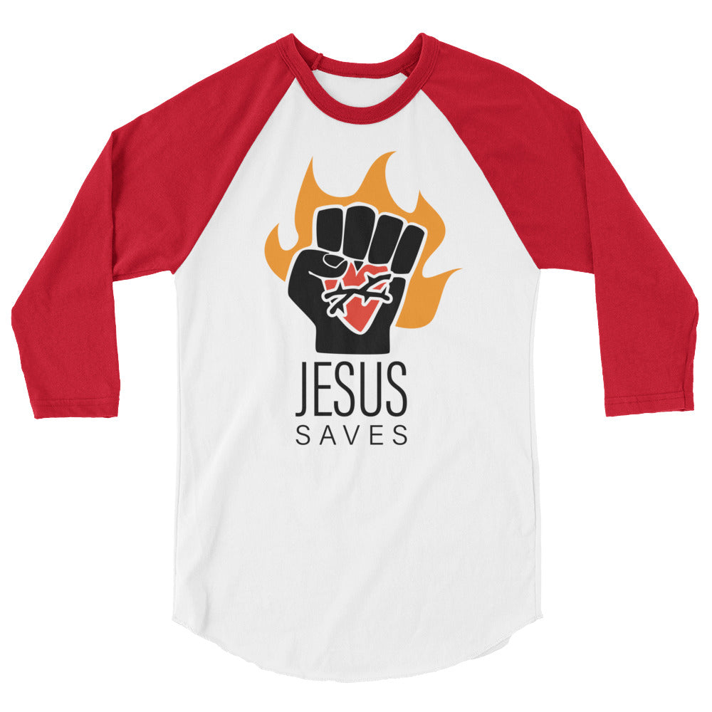 Jesus Saves Unisex Raglan