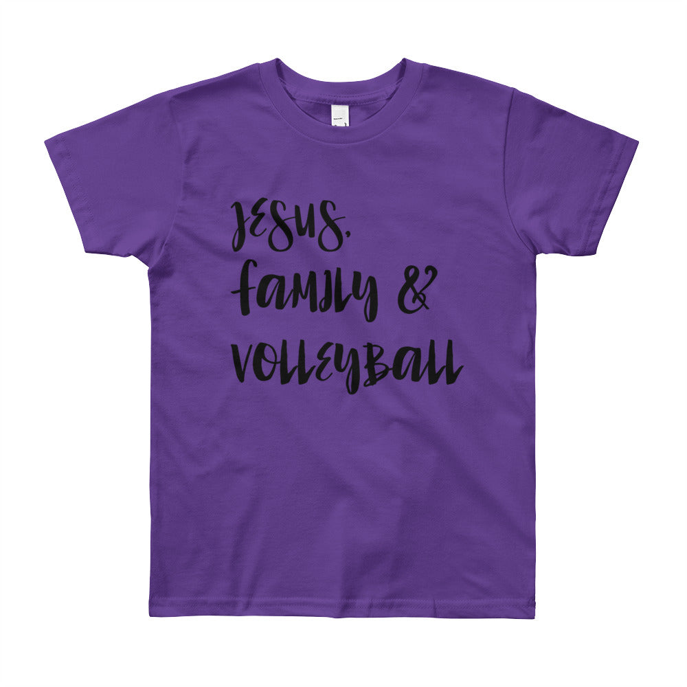 JESUS Family and Volleyball Youth Short Sleeve T-Shirt