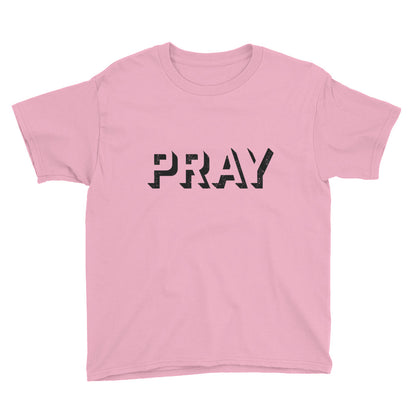 PRAY outline grunge Youth Short Sleeve T-Shirt