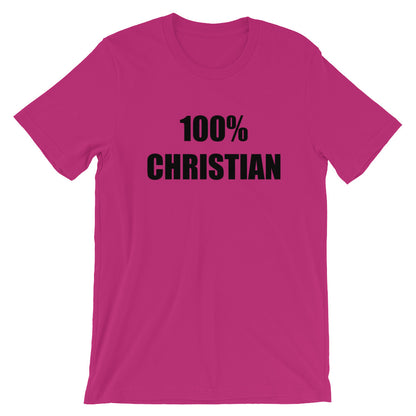 100% Christian Unisex Short Sleeve Jersey T-Shirt