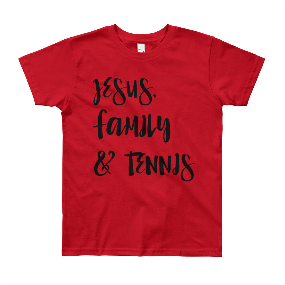 JESUS Family and Tennis Youth Short Sleeve T-Shirt