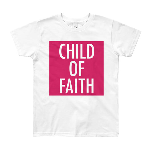 Child of Faith in berry youth t-shirt