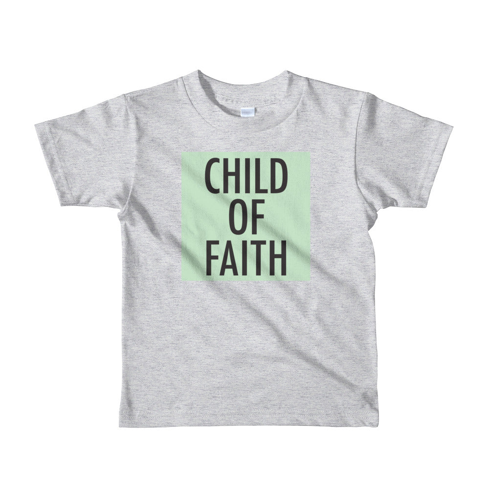 Child of Faith in mint toddler t-shirt