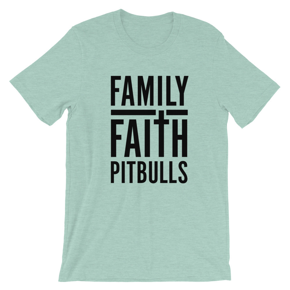 Family Faith Pitbulls Unisex T-Shirt