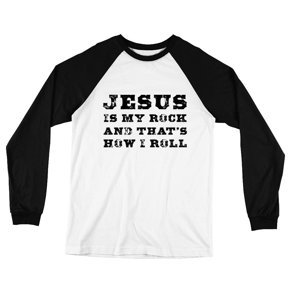 Jesus is my ROCK Long Sleeve Baseball T-Shirt