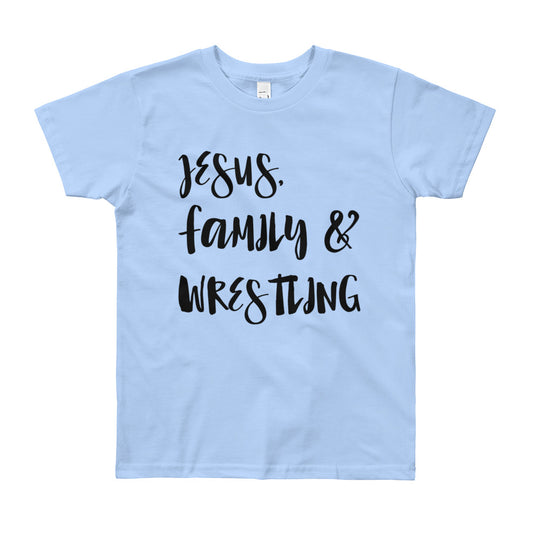 JESUS Family and Wrestling Youth Short Sleeve T-Shirt