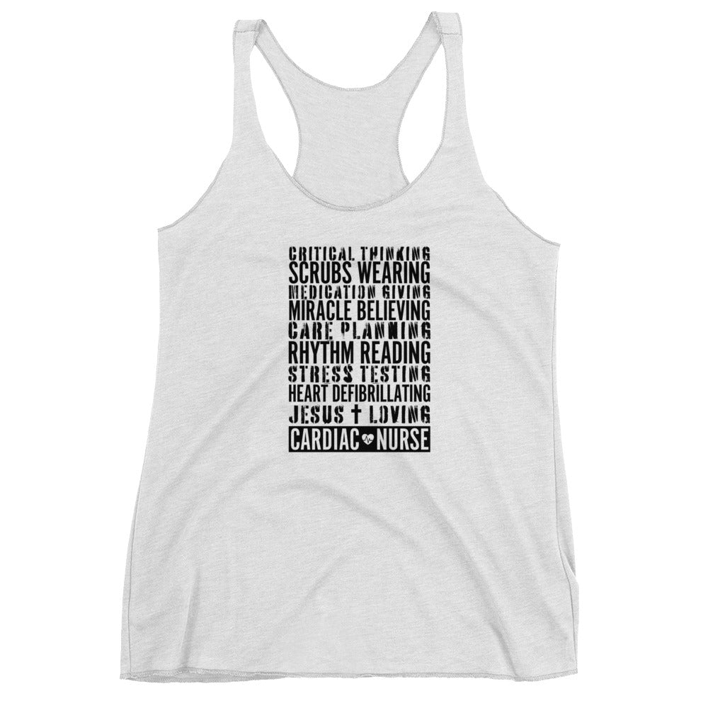 Jesus Loving Cardiac Nurse Women's Racerback Tank