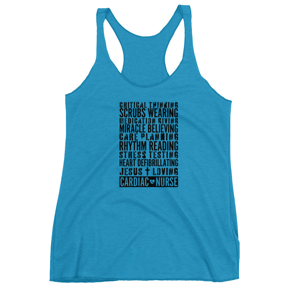 Jesus Loving Cardiac Nurse Women's Racerback Tank