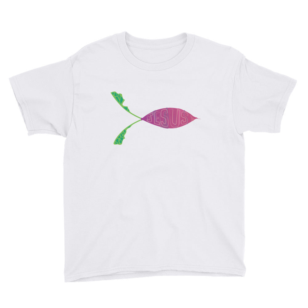 Jesus fish Beet Youth Short Sleeve T-Shirt