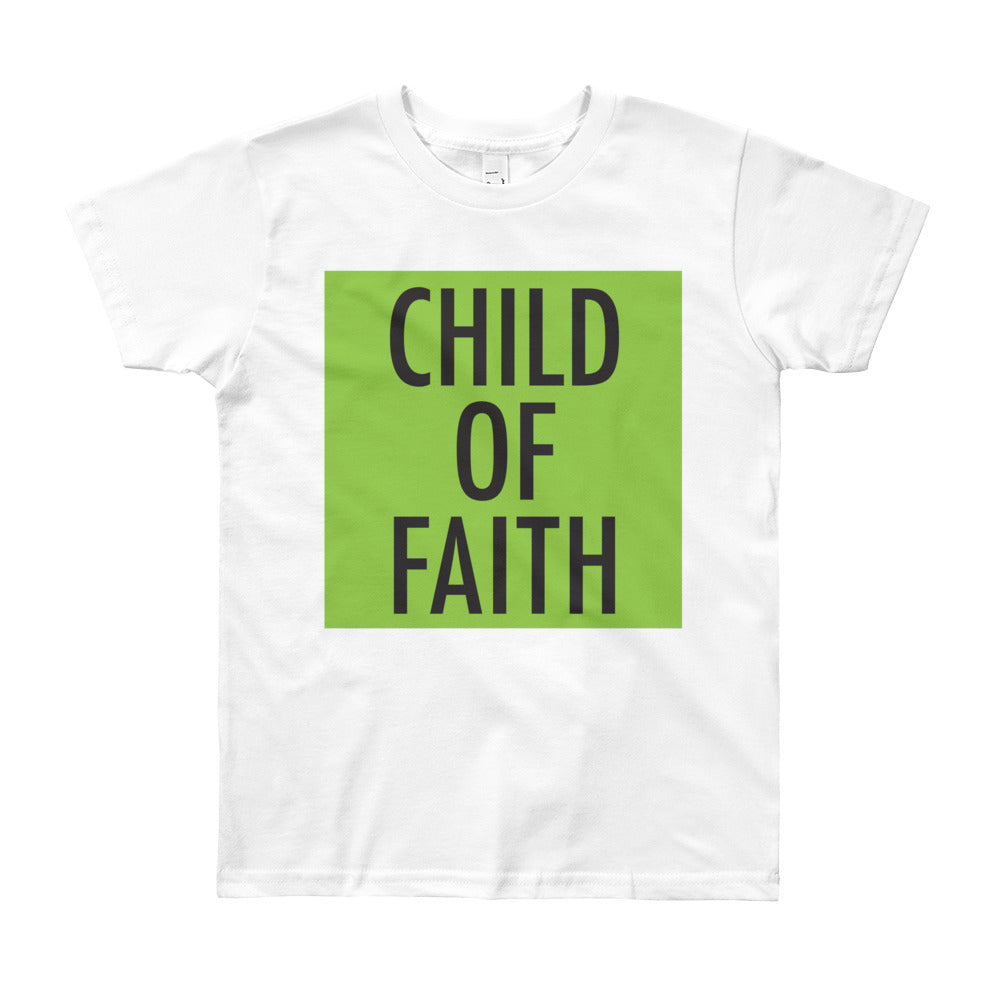 Child of Faith in lime youth t-shirt