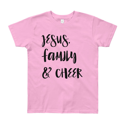 JESUS Family and Cheer Youth Short Sleeve T-Shirt