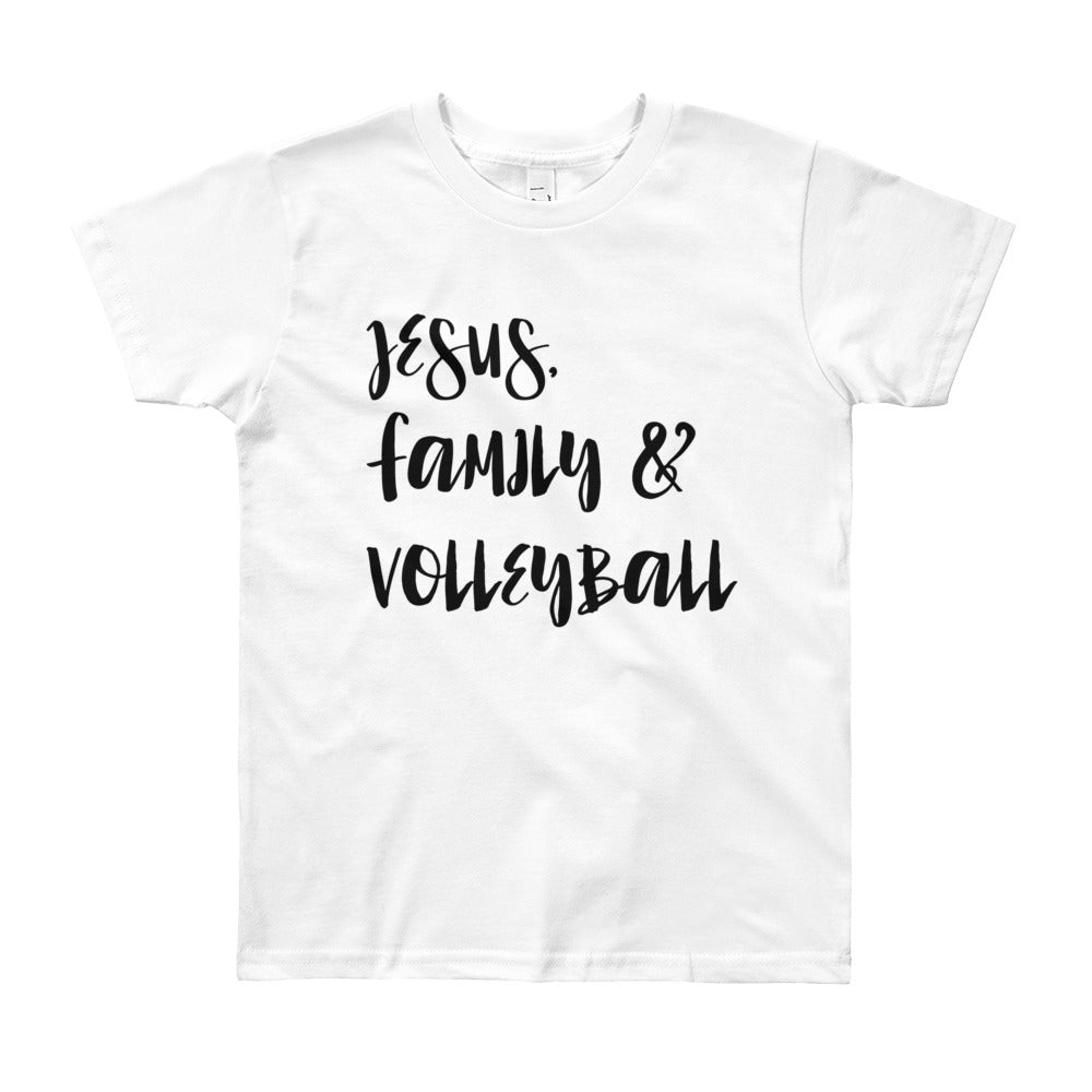 JESUS Family and Volleyball Youth Short Sleeve T-Shirt