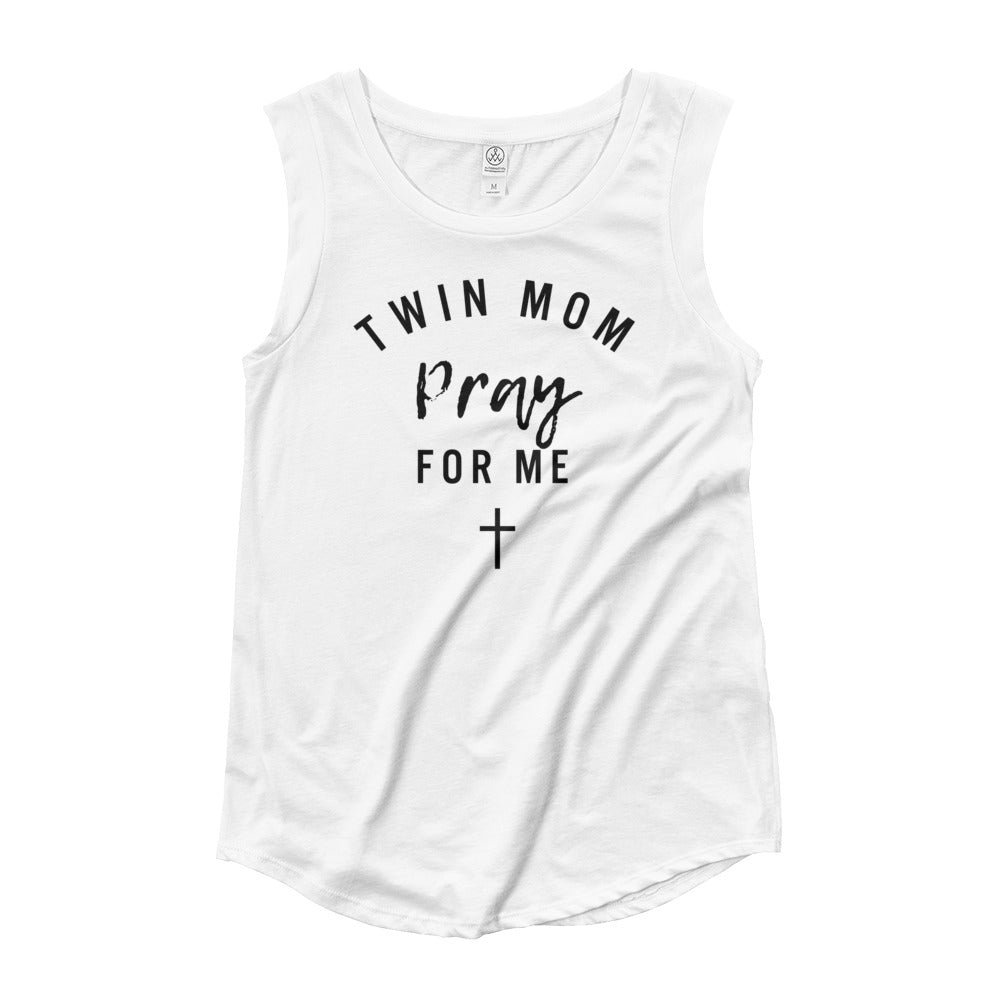 Twin mom - Pray for me Ladies’ Cap Sleeve T-Shirt