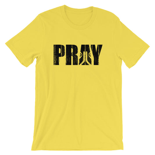 Pray Bold Grunge Unisex Short Sleeve Jersey T-Shirt with Tear Away Label