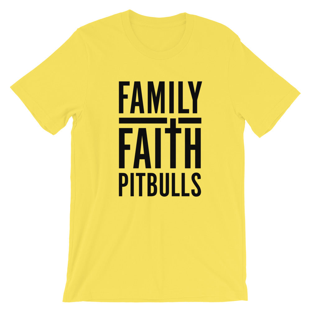 Family Faith Pitbulls Unisex T-Shirt