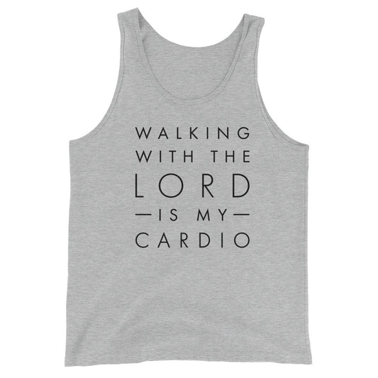 Walking with the LORD is my Cardio Unisex Tank Top