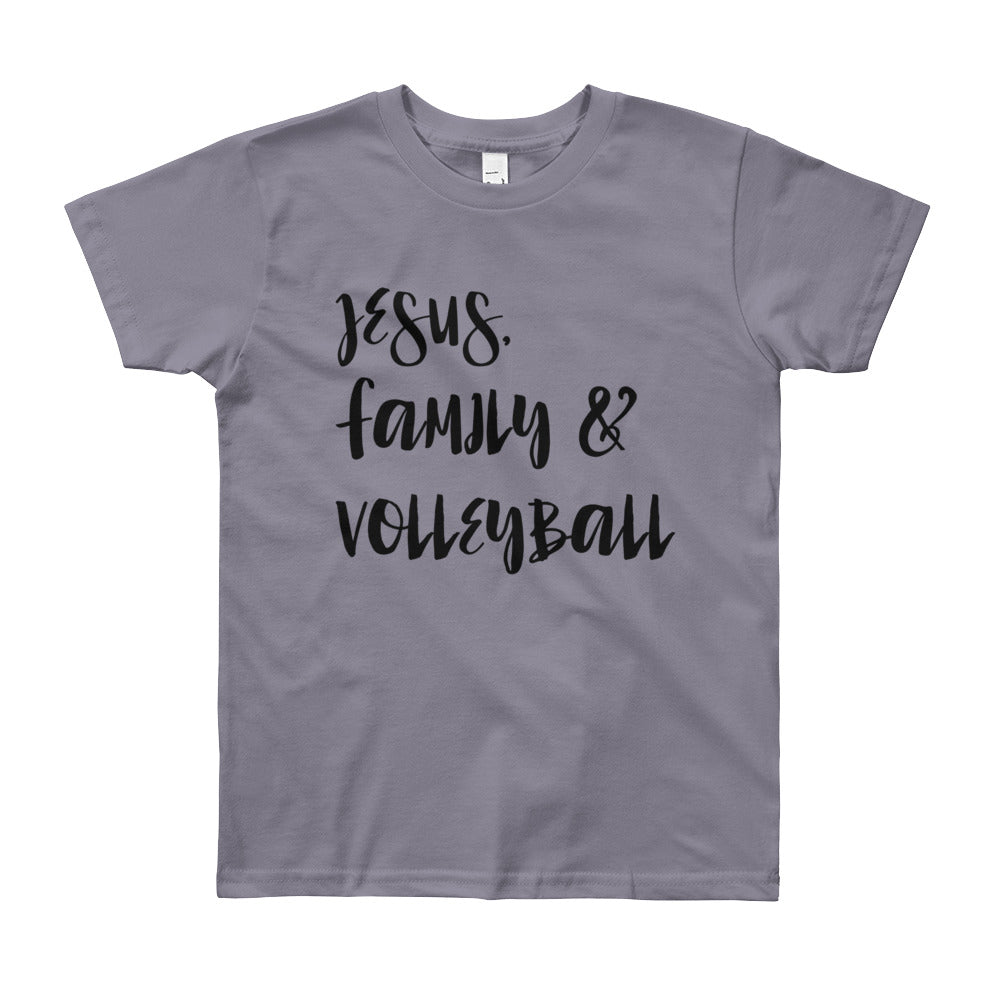 JESUS Family and Volleyball Youth Short Sleeve T-Shirt