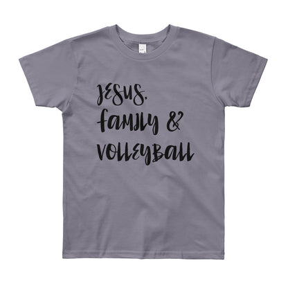 JESUS Family and Volleyball Youth Short Sleeve T-Shirt