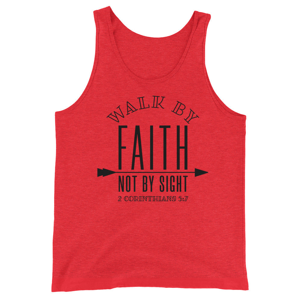 By Faith not Sight Unisex Jersey Tank with Tear Away Label