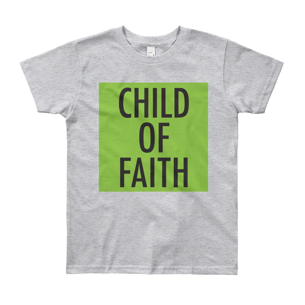 Child of Faith in lime youth t-shirt