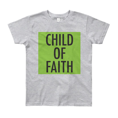 Child of Faith in lime youth t-shirt