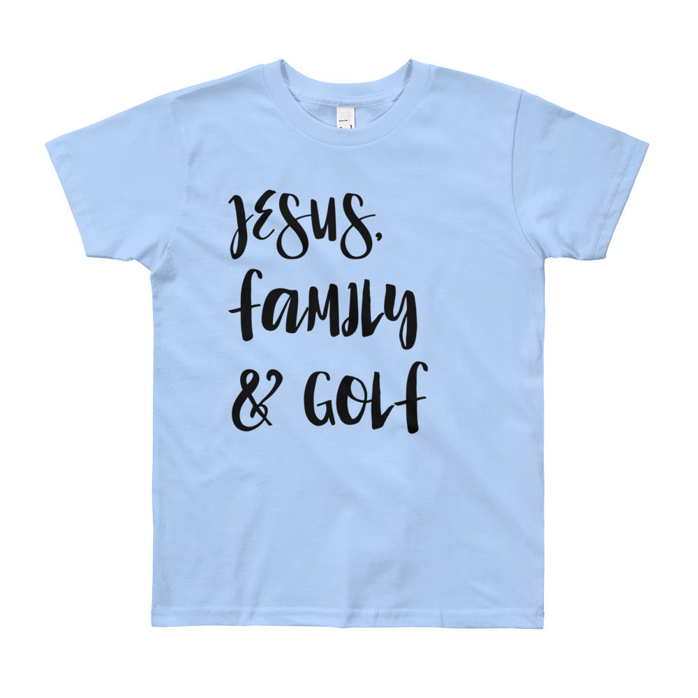 JESUS Family and Golf Youth Short Sleeve T-Shirt
