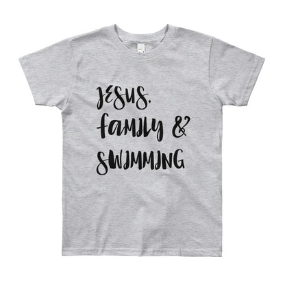 JESUS Family and Swimming Youth Short Sleeve T-Shirt