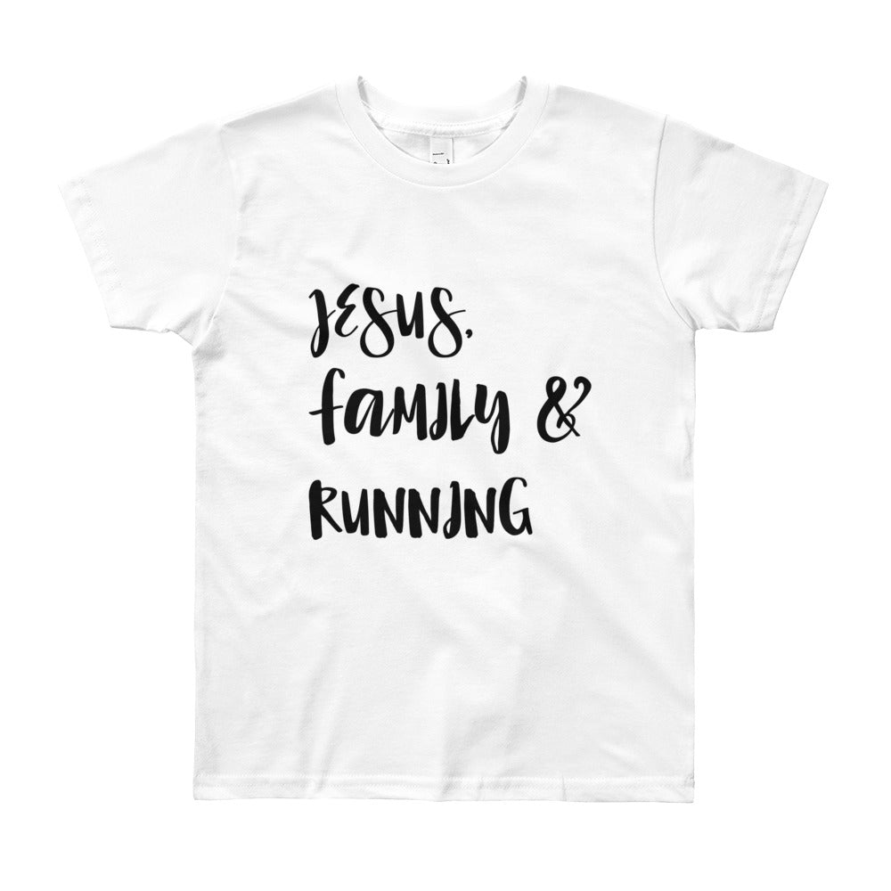 JESUS Family and Running Youth Short Sleeve T-Shirt