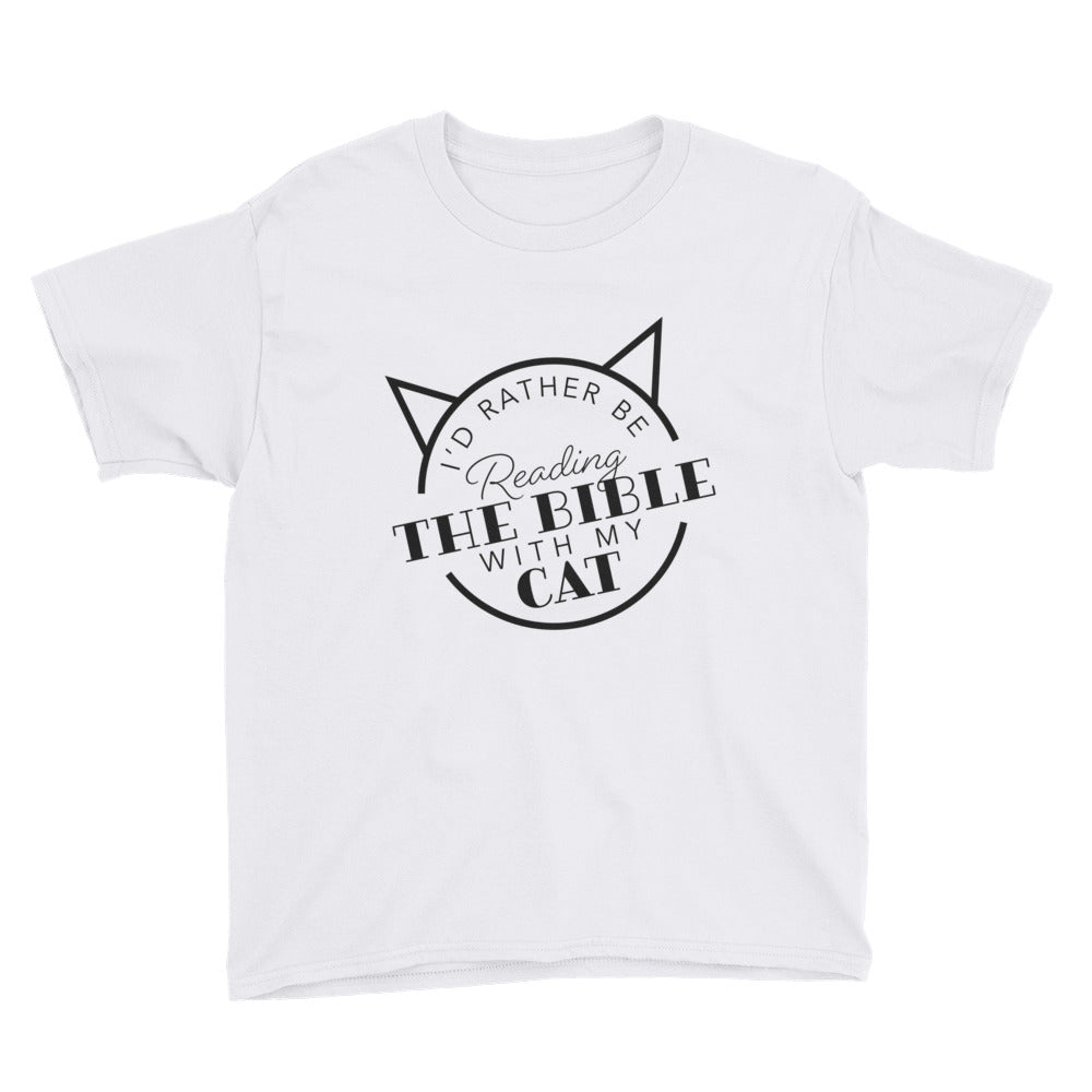 Reading the Bible with my Cat Youth Short Sleeve T-Shirt