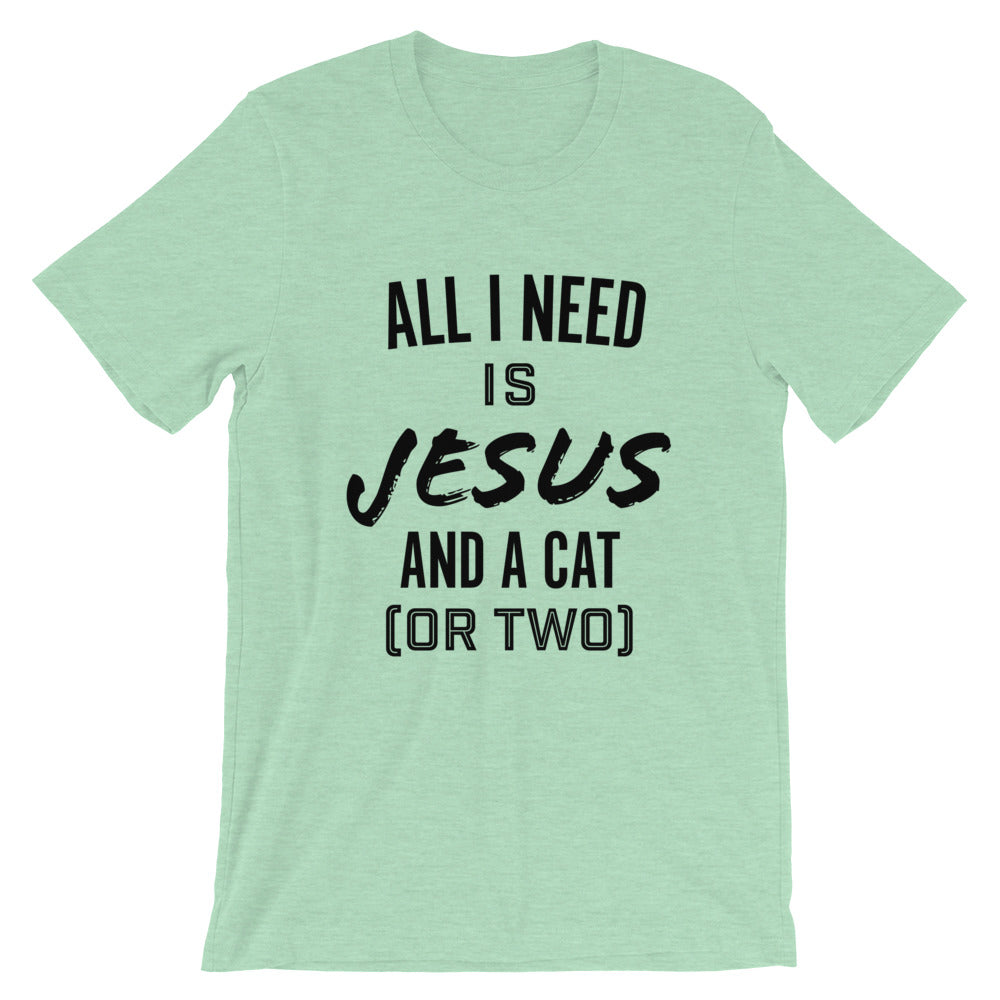 Jesus and a cat or two Unisex T-Shirt