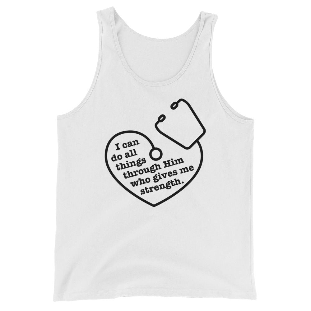 All things through him Stethoscope - Unisex Tank Top