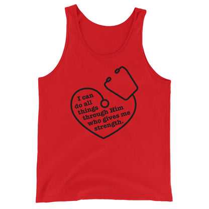 All things through him Stethoscope - Unisex Tank Top