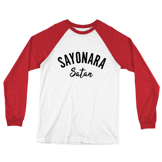 Sayonara Satan Long Sleeve Baseball T-Shirt