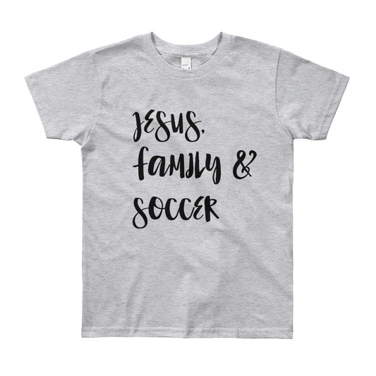 JESUS Family and Soccer Youth Short Sleeve T-Shirt