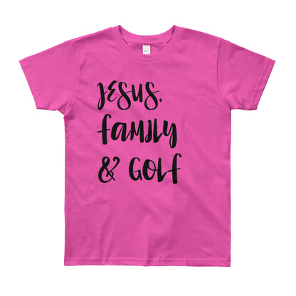 JESUS Family and Golf Youth Short Sleeve T-Shirt