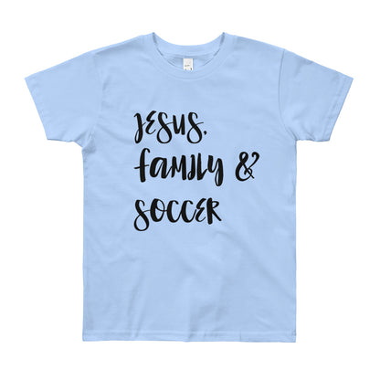 JESUS Family and Soccer Youth Short Sleeve T-Shirt