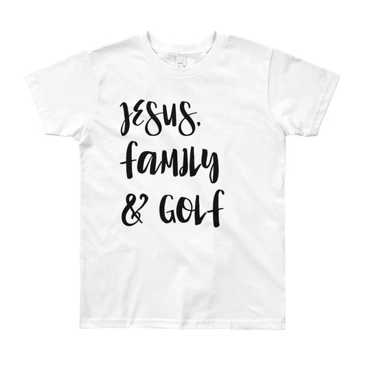 JESUS Family and Golf Youth Short Sleeve T-Shirt