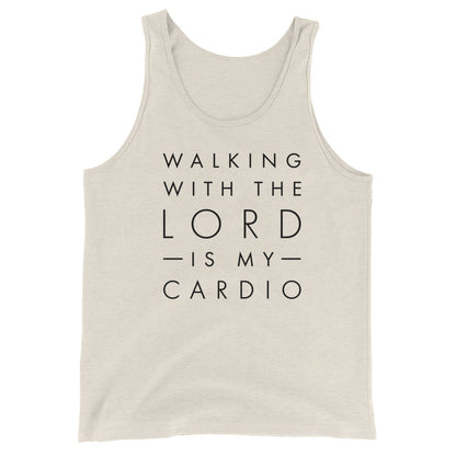Walking with the LORD is my Cardio Unisex Tank Top