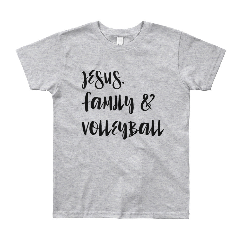 JESUS Family and Volleyball Youth Short Sleeve T-Shirt