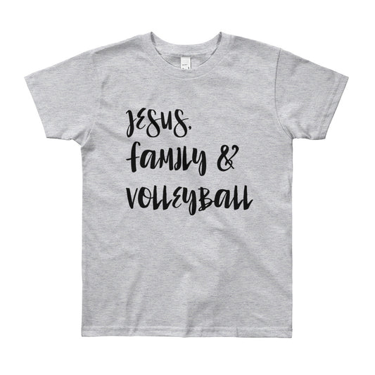 JESUS Family and Volleyball Youth Short Sleeve T-Shirt