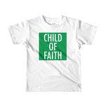 Child of Faith in green toddler t-shirt