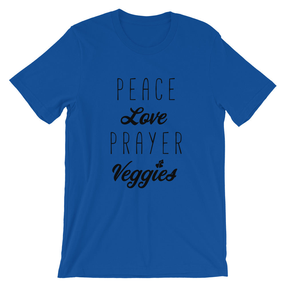 Peace Love Prayer Veggies Unisex T-Shirt
