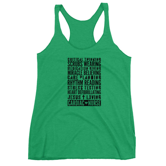 Jesus Loving Cardiac Nurse Women's Racerback Tank