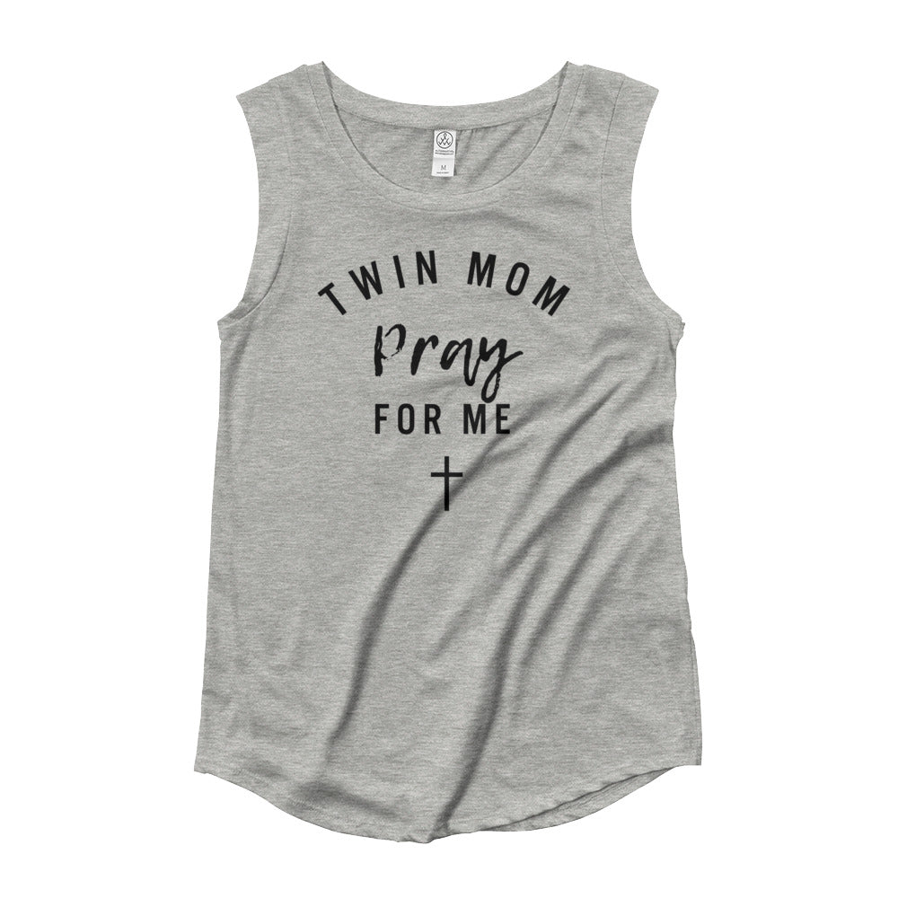 Twin mom - Pray for me Ladies’ Cap Sleeve T-Shirt