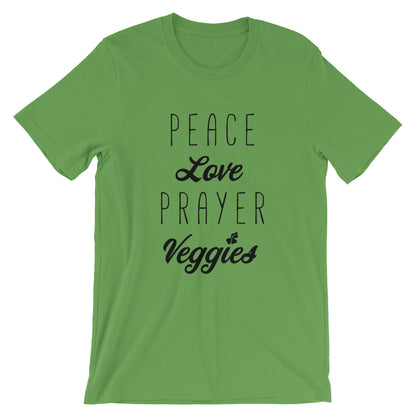Peace Love Prayer Veggies Unisex T-Shirt