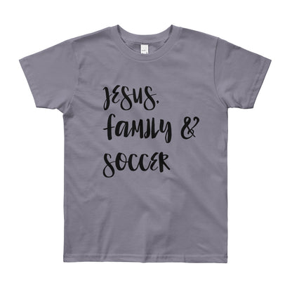 JESUS Family and Soccer Youth Short Sleeve T-Shirt