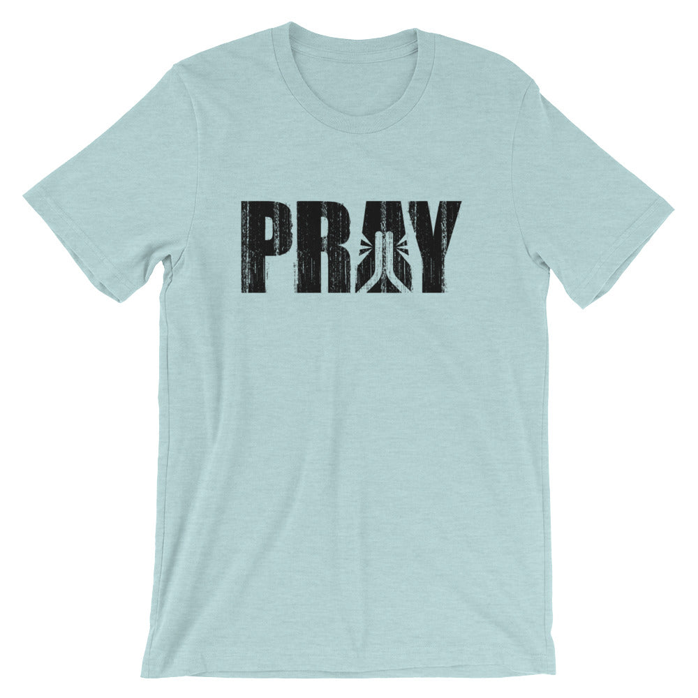 Pray Bold Grunge Unisex Short Sleeve Jersey T-Shirt with Tear Away Label