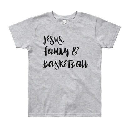JESUS Family and Basketball Youth Short Sleeve T-Shirt