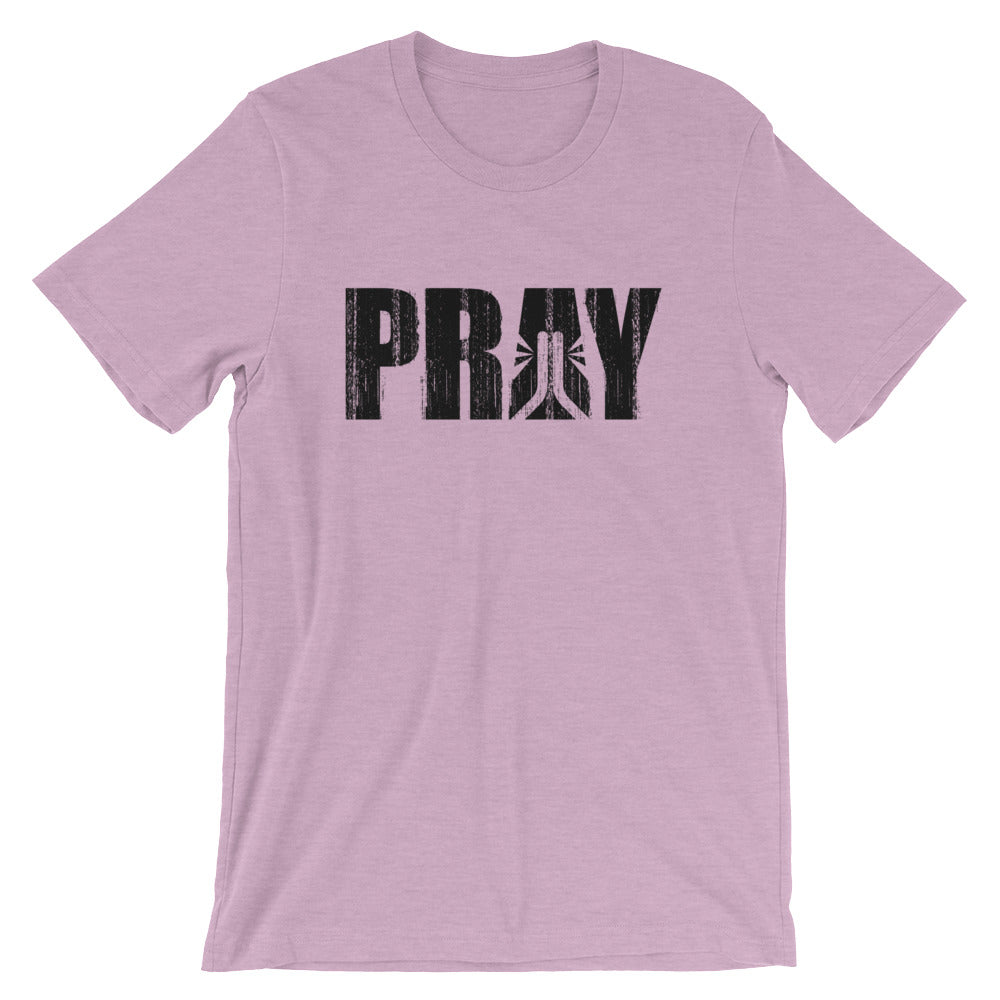 Pray Bold Grunge Unisex Short Sleeve Jersey T-Shirt with Tear Away Label